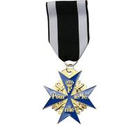 Ymxygz Medaglia Merito Militare Prussia Tedesca pour Le Mérite, Spilla Commemorativa E Nera, Riproduzione.