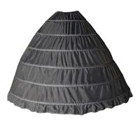 Ymxygz Sottogonna Nera Lunga Fino Pavimento, Sottogonna in Crinolina a 6 Cerchi, per Principessa, per Abito Sposa, Abito Drammatico Palcoscenico