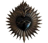 Ymxygz Targa Parete con Cuori Sacri, Scatola a Forma di Cuore, Porta-Preghiera Ex Voto, Statua Gotica Appendere alla Parete, Scultura per L'ingresso del 'Hotel