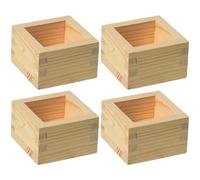 Ymxygz Tazza in Legno per Sake 4 Pezzi Forniture per Cultura del Sake Tazze per Sake in Legno Hinoki Portabicchieri Tradizionali Giapponesi Masu Tazze tè per Sake Tazza Quadrata per Sake