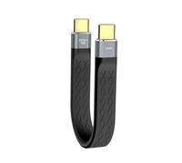 YMY Cavo piatto flessibile USB C, cavo Thunderbolt 5 80 Gbps, cavo di estensione 16 K60 Hz/240 W compatibile con SSD esterno, iPhone 16/15, Galaxy S25/24 (cavo piatto morbido 13 cm 80 Gbps 16 K