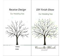 YMYGCC Albero della Firma dell'impronta Digitale Decorazione del Libro degli Ospiti con Impronte digitali for la partecipazione alla Festa di Matrimonio Fai da Te(Color08,40x60cm 16x24inch)