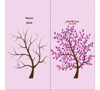 YMYGCC Albero della Firma dell'impronta Digitale Decorazione del Libro degli Ospiti con Impronte digitali for la partecipazione alla Festa di Matrimonio Fai da Te(Color02,35x50cm 14x20inch)
