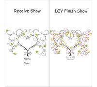 YMYGCC Albero della Firma dell'impronta Digitale Decorazione del Libro degli Ospiti con Impronte digitali for la partecipazione alla Festa di Matrimonio Fai da Te(Color04,50x70cm 20x28inch)