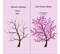 YMYGCC Albero della Firma dell'impronta Digitale Decorazione del Libro degli Ospiti con Impronte digitali for la partecipazione alla Festa di Matrimonio Fai da Te(Color02,50x70cm 20x28inch)