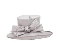 YMYGCC Cappelli da sposa di lusso, cappelli formali for donna, sinamay con parte superiore piatta e piume, for il tè del pomeriggio(Gray)