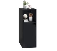 YMYNY Comodino Stretto, Tavolino Salotto, Scomparto Aperto, Porta con Angolo Smussato, Piano Regolabile, L24 x P29 x H62 cm, in Legno, per Camera da Letto, Soggiorno, Nero HST016B