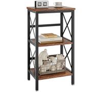YMYNY Libreria, Scaffale a 3 Ripiani, Scaffale per piante, Scaffale per Microonde, per Bagno, Cucina, Ufficio, Studio, Stile Industriale, Camera da Letto 40×29×75CM Marrone Vintage HST008H