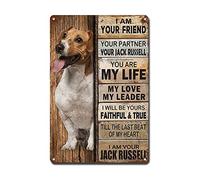 Ymyoo Targa in metallo vintage da parete con scritta "I am your friend", regalo per gli amanti di Jack Russell, stampe artistiche da parete vintage da giardino, decorazione per la casa, 20,3 x 30,5 cm