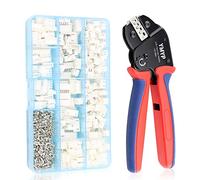 YMYP Pinza a Crimpare di 0,25-1,5 mm² Connettori Elettrici con 720 pezzi Kit Connettori JST-XH, Capocorda Crimpatrice per AMP-TE 2,8/4,0/4,8/6,3 JST-SM2,54/XH2,54/VH3,96 & Molex