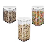 YMZ-3 barattoli in plastica trasparente a triangolo sigillati per alimenti, cereali, cereali, con coperchio e bottiglia sigillata