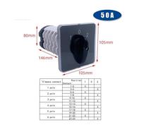 YMZ12-50/6 Rotary Cam Switch 50A 6 Poles 36 Terminals Gear Changeover Select Interruptor Replace LW31 BKYUKJVU