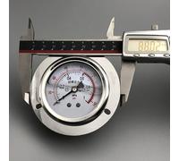 YN-60ZT per assiale per bordo per manometro sismico, diametro del viso 60 mm, costruzione in rame e acciaio inossidabile, per idraulica industriale, aria e pressa olio (0-40MPA)