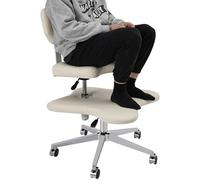 YNAADYH Criss Cross - Sedia da ufficio da meditazione con ruote, 286,6 libbre, con osso sacro, per ufficio (bianco)