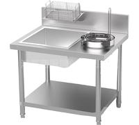 YNAADYH Tavolo per il pane in acciaio inox - 80 cm Commercial Chef Base manuale per pane Prep Station indipendente in acciaio inox pollo fritto piano di lavoro Commercial base di pollo fritto