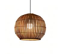 YNAHZAOK Lampada A Sospensione In Bambù Naturale Intrecciato A Forma Di Globo, Lampada Da Soffitto In Rattan Stile Bohémien Fatta A Mano Con Sospensione Regolabile, Ideale Per Sala Da Tè, Tavolo