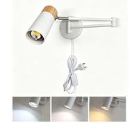 YNDD Applique da parete a braccio girevole,Lampada da Parete E27 dimmerabile,Pareti Lampade con Interruttore e Spina Cavo,Regolabile Braccio Lampada da comodino lettura per soggiorno,camera da letto
