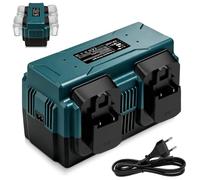 YNDZ Caricatore a 4 scomparti per batteria Bosch PBA da 18 V, caricatore rapido compatibile con batterie agli ioni di litio da 18 V, stazione di ricarica a 4 porte con uscita 2,0 A, caricabatterie blu