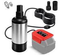 YNDZ Pompa sommersa da 80 W con grande portata per batteria Einhell da 18 V, cavo da 4,5 m, compatibile con batterie Einhell Power X-Change, ideale per giardino, cantiere e allagamento