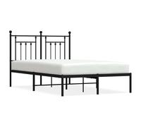 YNGBHFNOP Giroletto con Testiera in Metallo Nero 135x190 cm Robust Metal Frame Bed Frame No Box Spring Needed Easy Assembly Sturdy Mattress Foundation for Bedroom Home