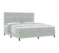 YNGBHFNOP Modern Box Spring Bed Frame with Memory Foam Mattress 200x200 cm - Velvet Upholstered King Size Platform with Adjustable Headboard, Engineered Wood and Solid Pine Firmness Sleep Support