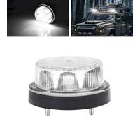 YnGia Emergenza Lampeggiante Luci, 1pcs Strobo Flash Luce Faro Luce di Sicurezza Emergenza Pericolo Avvertimento Lampeggiante Luce Marcatore Lampada per 12v 24v Auto Camion Caravan Camper Van (Bianco)