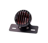 YnGia Fanale Posteriore Moto Rotondo Nero, Fanale Posteriore Universale Moto Luce Targa Luce Stop con Staffa 12V