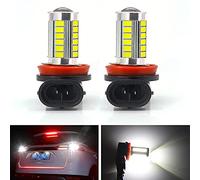 YnGia H8 H11 Lampadine LED per auto 2PCS 33SMD Lampadine fendinebbia a LED Luci di marcia diurna DRL Luce di guida 12V Super Bright 6500K Bianco
