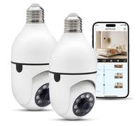 YnGia Lampadina di sicurezza per telecamera di sicurezza WiFi, con presa wireless, per la sicurezza domestica con visione notturna a colori, rilevamento del movimento (2)