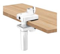 YnGia Morsetto per supporto da scrivania con fori di inserimento, supporto universale per asta microfonica, per braccio a giraffa, lampada, monitor, supporto stabile per scrivania/letto, bianco