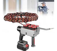 YNIYUJKL Automatic Wire Threading Machine, 40M/Min Electric Conductor Pulling Device with Variable Speed, Ideal for Construction And Network Projects, Includes 1 Battery, 30M Wire,1 Battery-15m