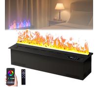 YNIYUJKL Camino Elettrico A Vapore Acqueo, Design Intelligente Atomizzato con Telecomando, Umidificatore da Incasso, Riempimento Automatico dell'Acqua, 9 Opzioni di Colore, 120 C,100cm/39.37in