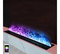 YNIYUJKL Camino Elettrico da Incasso con Schermo LCD, Telecomando E Controllo Tramite App, Colori della Fiamma Regolabili per Un'Atmosfera Realistica,100cm/39.4in