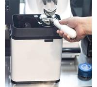 YNIYUJKL Macchina Automatica per La Pulizia dei Portafiltri da caffè, Modello Professionale da 150 W con 2 Raschietti E 1 Spazzola, 300 Giri/Minuto, Ideale per Uso Domestico,White