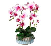 YNIYUJKL Orchidee Finte 40 Cm Orchidea Artificiale con Vaso Fiori Artificiali Phalaenopsis Pu Fiori Artificiali per La Casa