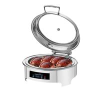 YNIYUJKL Scaldavivande Elettrico da 6 Litri, Scaldavivande Elettrico in Acciaio Inox, Scaldavivande di Grande capacità, Scaldavivande con Display Touch, Regolazione 30-90°C, con,Grid