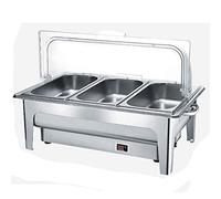 YNIYUJKL Scaldavivande Elettrico per Feste, Scaldavivande per Feste E Buffet, Scaldavivande con Coperchio A Rullo per Banchetti, Matrimoni E Feste, capacità: 9 L,C