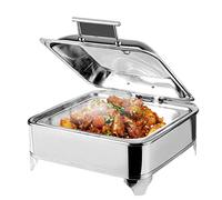 YNIYUJKL Scaldavivande, Scaldavivande per Catering, Scaldavivande E Scaldavivande Quadrati Elettrici con Coperchi Visibili, Ideali per Feste, Buffet, 6L - Temperatura Regolabile,GN 1/1