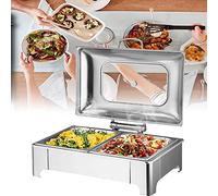 YNIYUJKL Set da Buffet con Scaldavivande in Acciaio Inox, Set da Buffet Elettrico da 9 L/8 QT, con Griglia da 1/2/3 | Pentola Scaldavivande di Grande capacità, Scaldavivande Elet,1/2 Pan