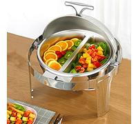 YNIYUJKL Set di Scaldavivande E Scaldavivande, Scaldavivande Elettrici da 6 Litri per Buffet E Feste, Scaldavivande in Acciaio Inossidabile per Catering, Ristoranti, Utensili da,1/2 Size Pan