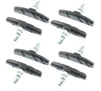 YNKJFOD 4 Paia di Blocchi Freno in Gomma Leggeri for Bici, Pastiglie for Freni A V for MTB/Biciclette da Strada(4 Pair Black)