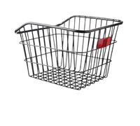 YNKJFOD Cestino Posteriore For Bicicletta Con Luce Integrata, Grande Portaoggetti In Metallo For Il Carico Della Bicicletta(Black no lid)