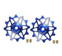 YNKJFOD Compatibile for SRAM, Compatibile for Shimano 12T 14T Cuscinetto in Ceramica Puleggia Deragliatore Posteriore 2 Pezzi Rullo Guida Tenditore Jockey Wheel(2pcs 12T Blue)