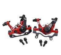 YNKJFOD Freno A Disco MTB in Lega di Alluminio da 2 Pezzi, Pinza Meccanica for Mountain Bike E Bici da Strada, Doppio Freno da Ciclismo(DB680 Red A Pair)