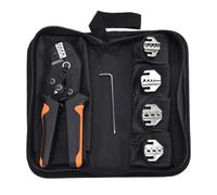 YNKJFOD Kit di Utensili for Crimpatura A Ganasce Intercambiabili for Terminali A Linguetta, Tubolari, Fotovoltaici E Isolati da 2,8/4,8/6,3 Mm