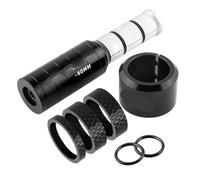YNKJFOD Prolunga for Stelo Forcella da Bicicletta, Adattatore for Estensione Riser Manubrio Regolabile in Lega di Alluminio da 60 Mm(Black-Set)