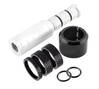 YNKJFOD Prolunga for Stelo Forcella da Bicicletta, Adattatore for Estensione Riser Manubrio Regolabile in Lega di Alluminio da 60 Mm(Silver-Set)