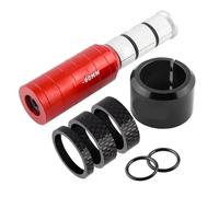 YNKJFOD Prolunga for Stelo Forcella da Bicicletta, Adattatore for Estensione Riser Manubrio Regolabile in Lega di Alluminio da 60 Mm(Red-Set)