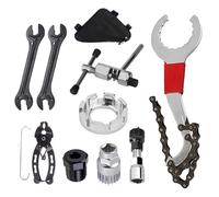 YNKJFOD Set di Attrezzi for La Riparazione della Bicicletta: Estrattore del Volano, Taglierino, Smagliacatena, Estrattore della Pedivella, Chiave for Raggi for MTB/Bici da Strada(10 PCS Repair Tools)