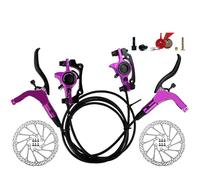 YNKJFOD Set Freni A Disco Idraulici MTB - Rotori da 160 Mm, Pinza A Olio Anteriore E Posteriore, Morsetto Manubrio da 22,2 Mm(Purple-LFRR-160mm)